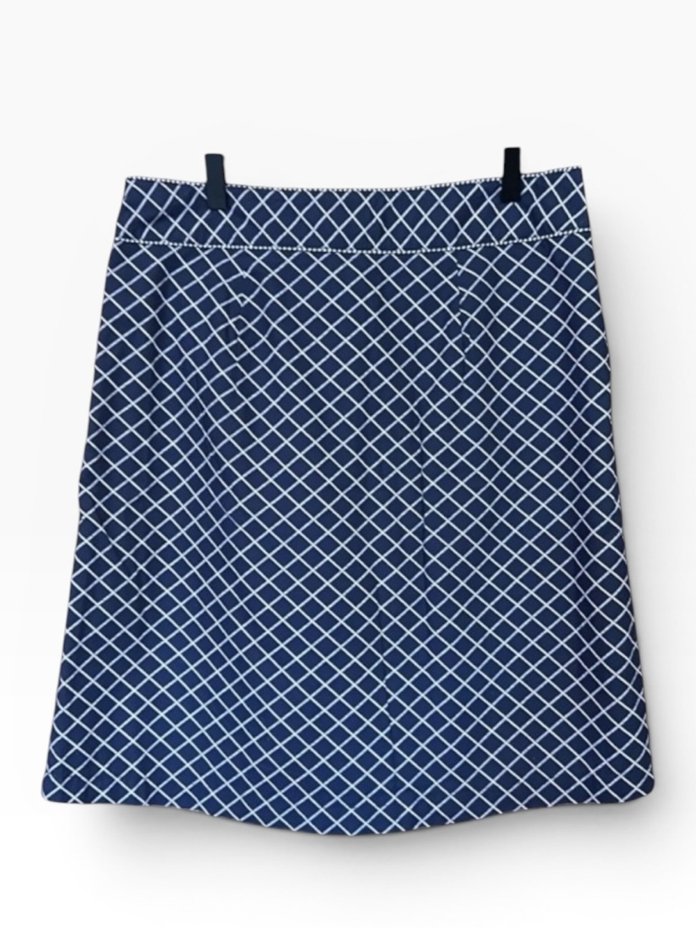 L.L. Bean Pleated Nautical Sailor Anchor Plaid Blue  A-Line Skirt Size 10 NWT - Picture 2 of 6